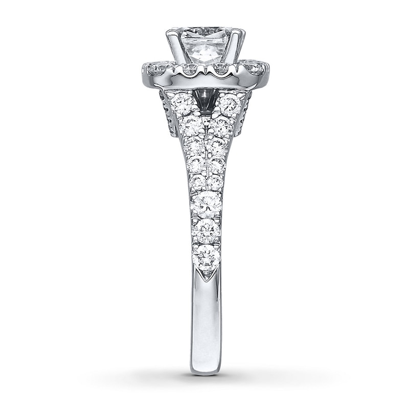 Previously Owned Neil Lane Engagement Ring 2-1/6 ct tw Cushion & Round-cut Diamonds 14K White Gold