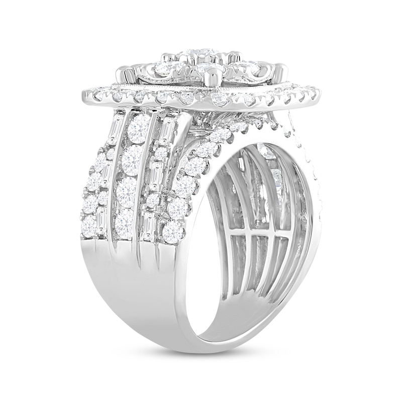 Main Image 2 of Previously Owned Multi-Diamond Engagement Ring 4 ct tw Round & Baguette-cut 10K White Gold