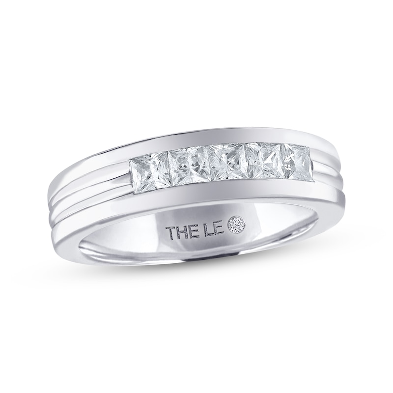 Previously Owned Men's THE LEO Diamond Wedding Band 1 ct tw Square-cut 14K White Gold
