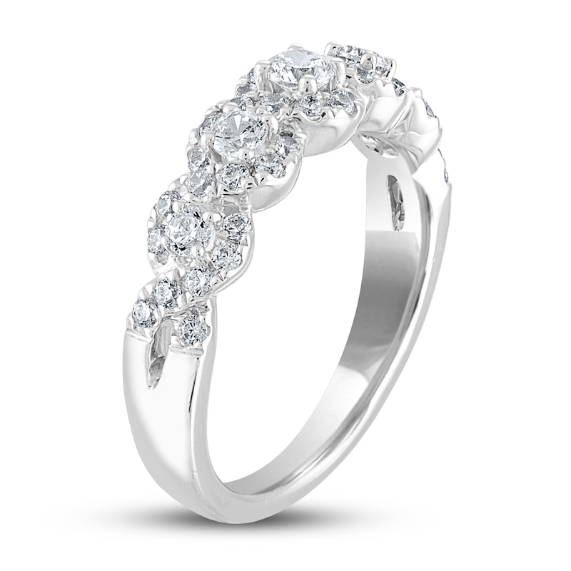 Main Image 2 of Previously Owned THE LEO Diamond Anniversary Ring 3/4 ct tw Round-cut 14K White Gold
