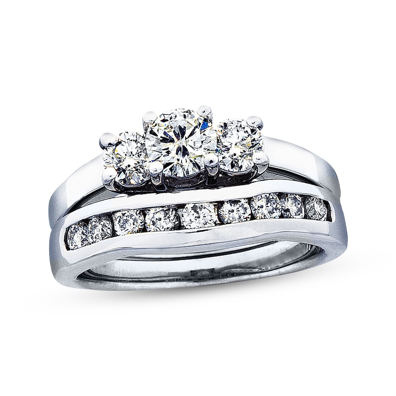 Main Image 4 of Previously Owned Diamond Enhancer Ring 1/2 ct tw Round-cut 14K White Gold Size 11.25