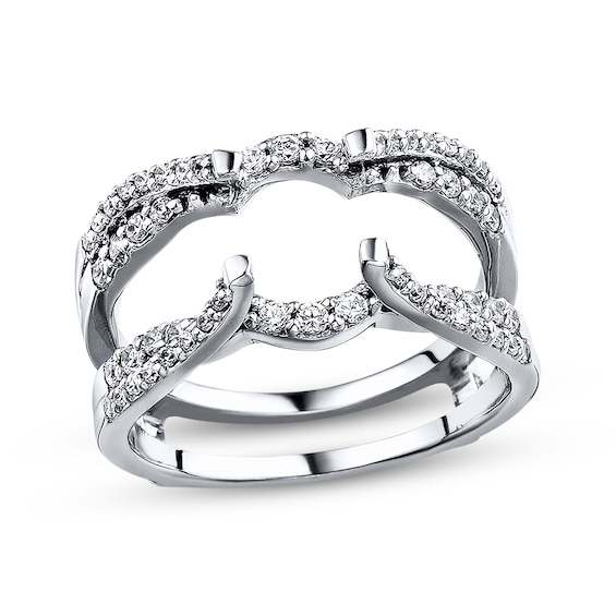 Previously Owned Diamond Enhancer Ring 1/2 ct tw Round-cut 14K White Gold Size 12.75