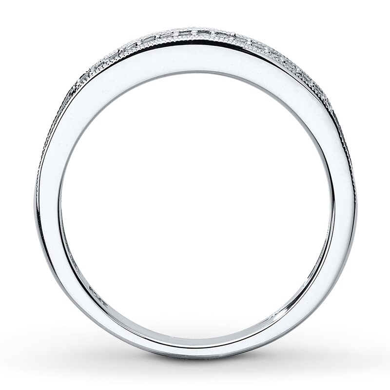 Main Image 2 of Previously Owned Band 1/20 ct tw Diamonds 10K White Gold - Size 4