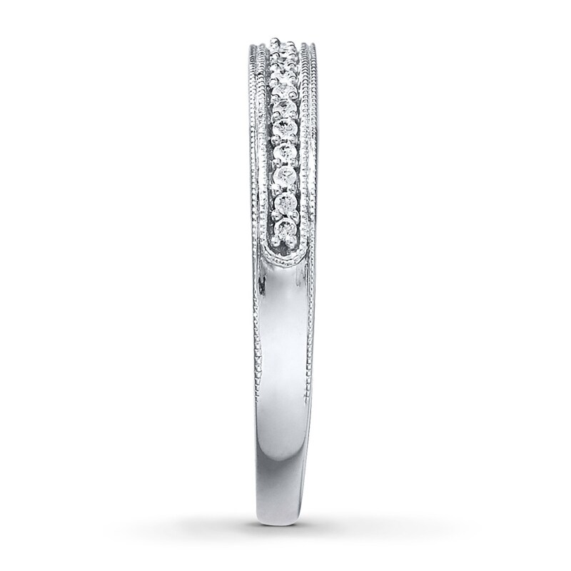 Main Image 3 of Previously Owned Band 1/20 ct tw Diamonds 10K White Gold - Size 4
