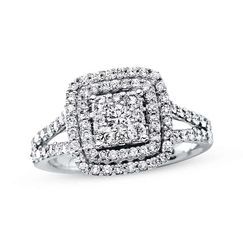 Main Image 1 of Previously Owned Diamond Engagement Ring 1 ct tw Round-cut 14K White Gold - Size 4.25