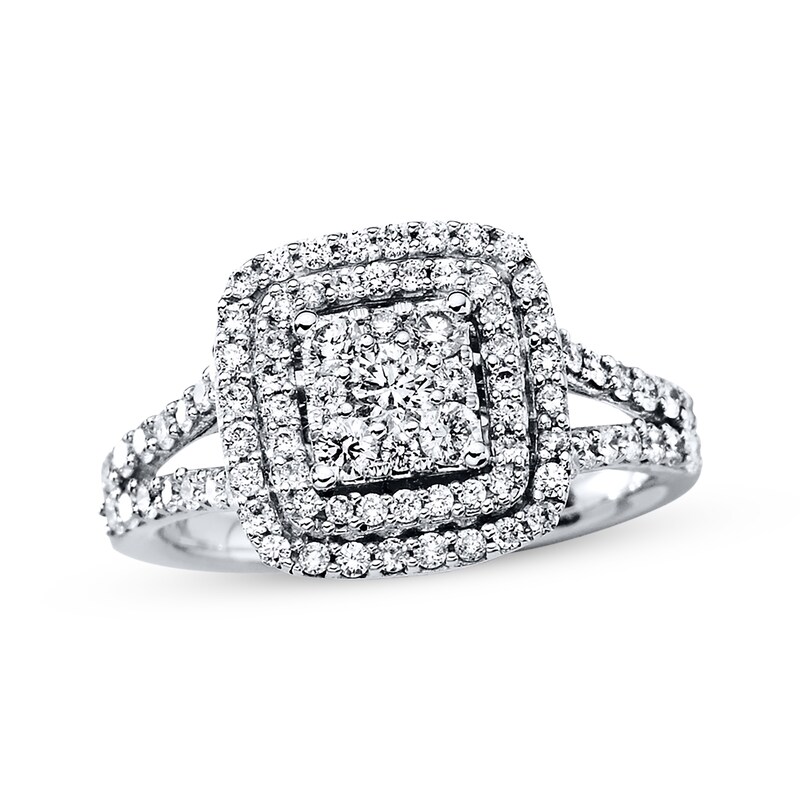 Main Image 1 of Previously Owned Diamond Engagement Ring 1 ct tw Round-cut 14K White Gold Size 4.75