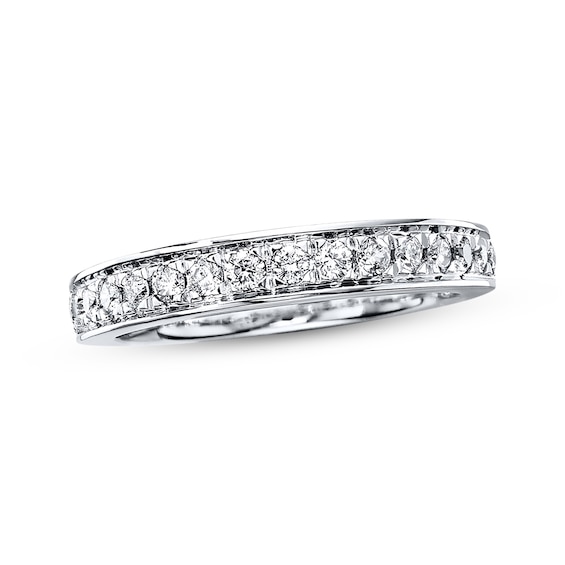 Previously Owned Diamond Wedding Ring 3/8 ct tw Round-cut 14K White Gold Size 4.5