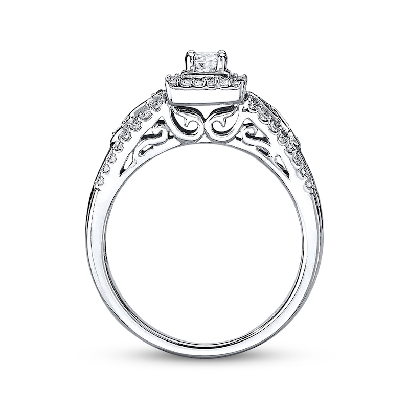 Main Image 3 of Previously Owned Infinity Engagement Ring 1/2 ct tw Diamonds 10K White Gold - Size 4.75
