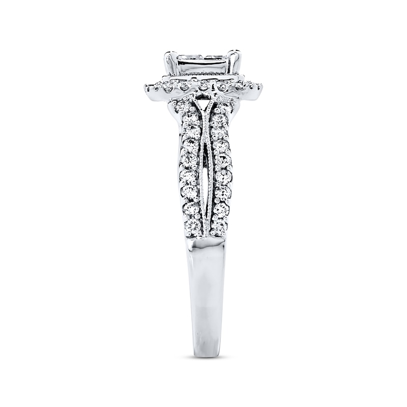 Previously Owned Diamond Engagement Ring 1 ct tw Princess-cut 14K White Gold - Size 10.5