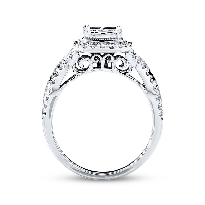 Previously Owned Diamond Engagement Ring 1 ct tw Princess-cut 14K White Gold - Size 10.5