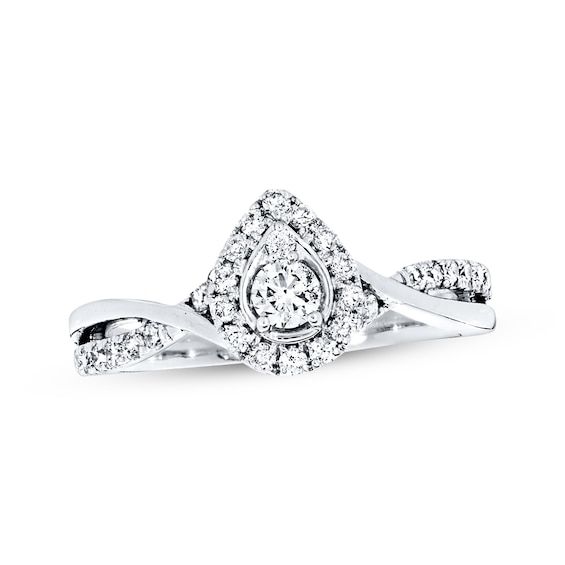 Previously Owned Diamond Engagement Ring 3/8 ct tw 14K White Gold Size 3.5