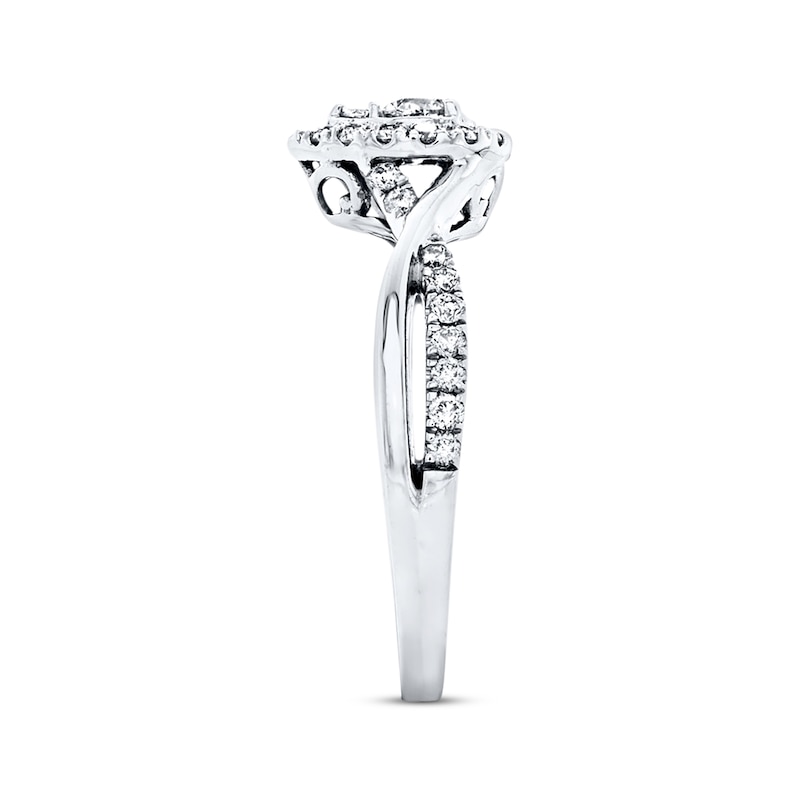 Main Image 2 of Previously Owned Diamond Engagement Ring 3/8 ct tw 14K White Gold Size 3.5
