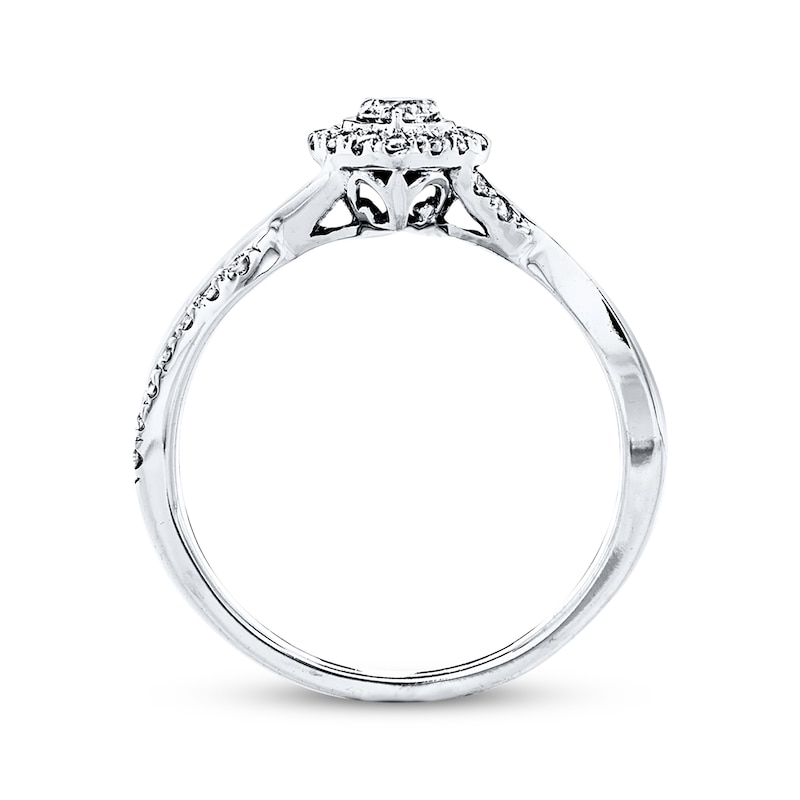 Main Image 3 of Previously Owned Diamond Engagement Ring 3/8 ct tw 14K White Gold Size 3.5