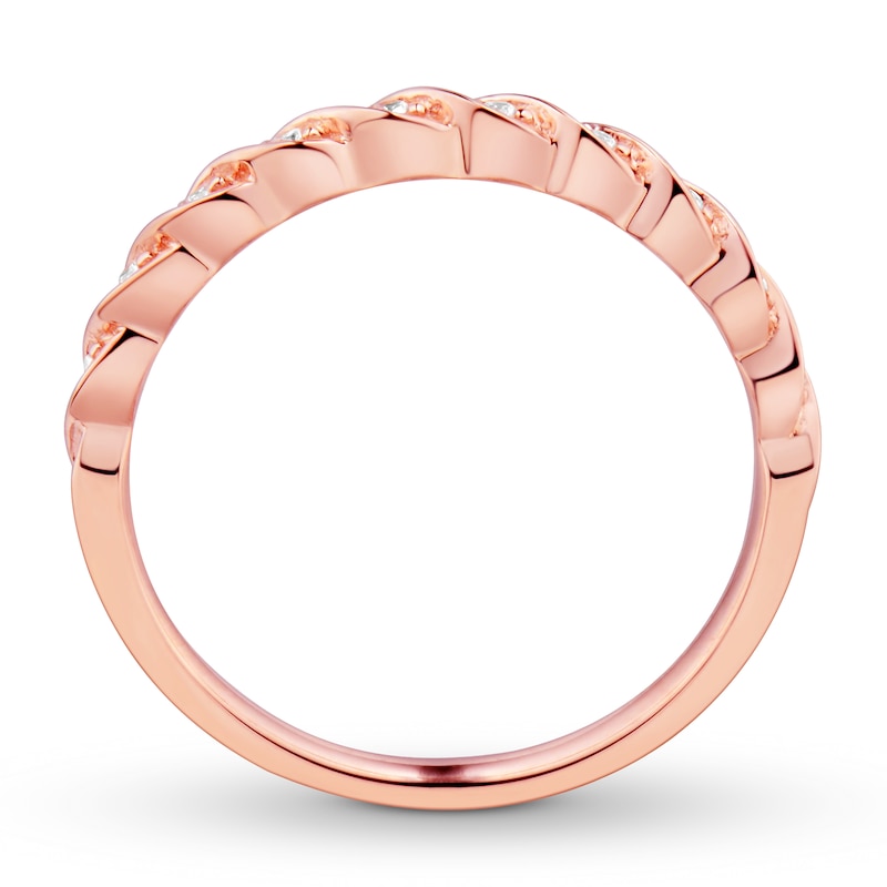 Main Image 2 of Previously Owned Diamond Wedding Band 1/20 ct tw 10K Rose Gold Size 9.75