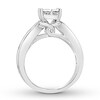 Thumbnail Image 3 of Previously Owned Diamond Engagement Ring 1-7/8 ct tw Princess/Round-cut 14K White Gold Size 10.5