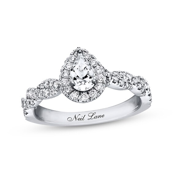 Previously Owned Neil Lane Pear-Shaped Diamond Engagement Ring 3/4 ct tw 14K White Gold Size 10.5