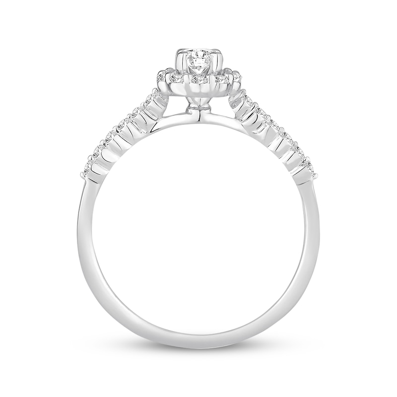 Main Image 3 of Previously Owned Diamond Engagement Ring 1/3 ct tw Round-cut 10K White Gold Size 4.5