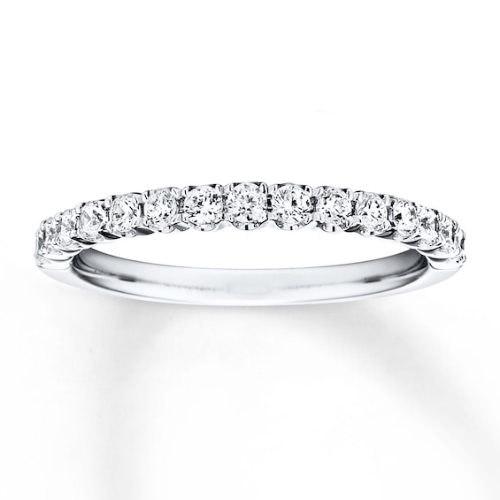 Previously Owned Diamond Wedding Band 3/8 ct tw Round-cut 14K White Gold Size 4.5