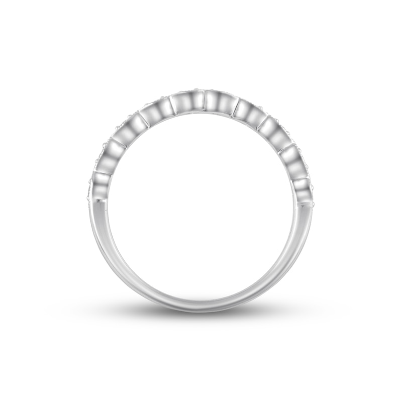 Main Image 2 of Previously Owned Diamond Wedding Band 1/15 ct tw Round-cut 10K White Gold Size 4