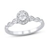 Thumbnail Image 1 of Previously Owned Diamond Engagement Ring 1/3 ct tw Oval & Round 10K White Gold Size 4