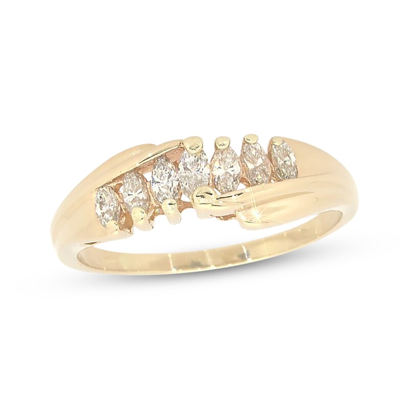 Previously Owned Diamond Anniversary Ring 1/2 ct tw Marquise-cut 14K Yellow Gold - Size 10.5