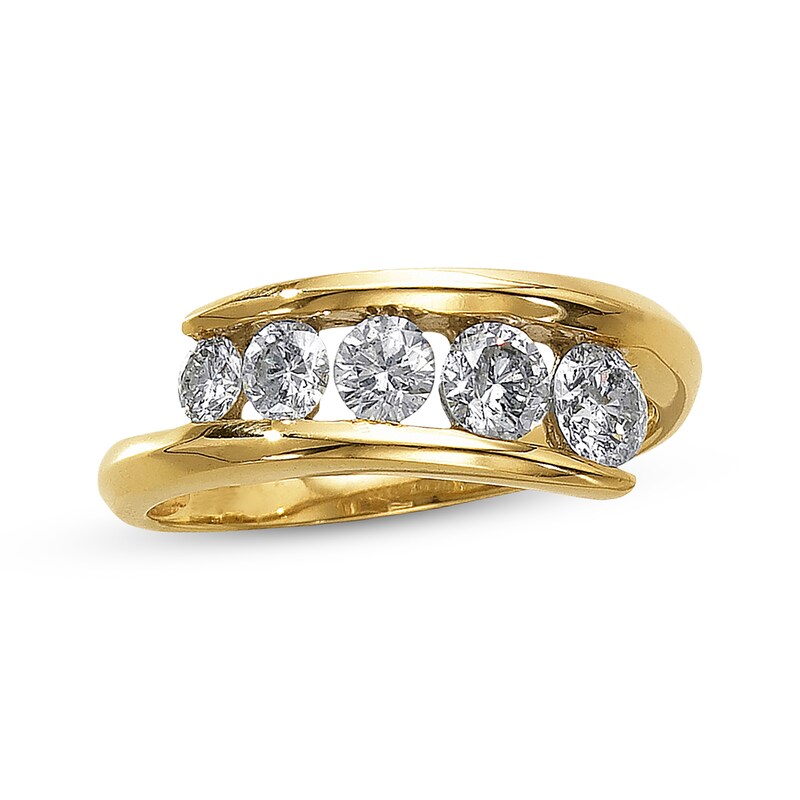 Main Image 1 of Previously Owned Wedding Ring 1 ct tw Round-cut 14K Yellow Gold Size 9.75