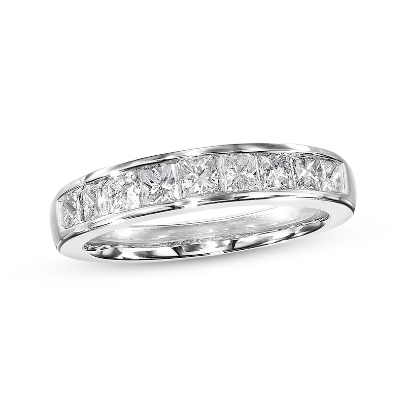 Main Image 1 of Previously Owned Diamond Anniversary Band 1 ct tw Princess-Cut 14K White Gold Size 4.25