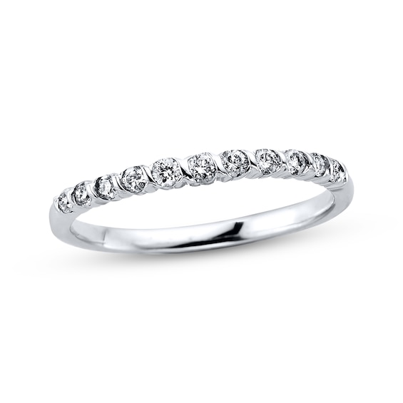Previously Owned Diamond Anniversary Band 1/4 ct tw Round-Cut 10K White Gold Size 10.5