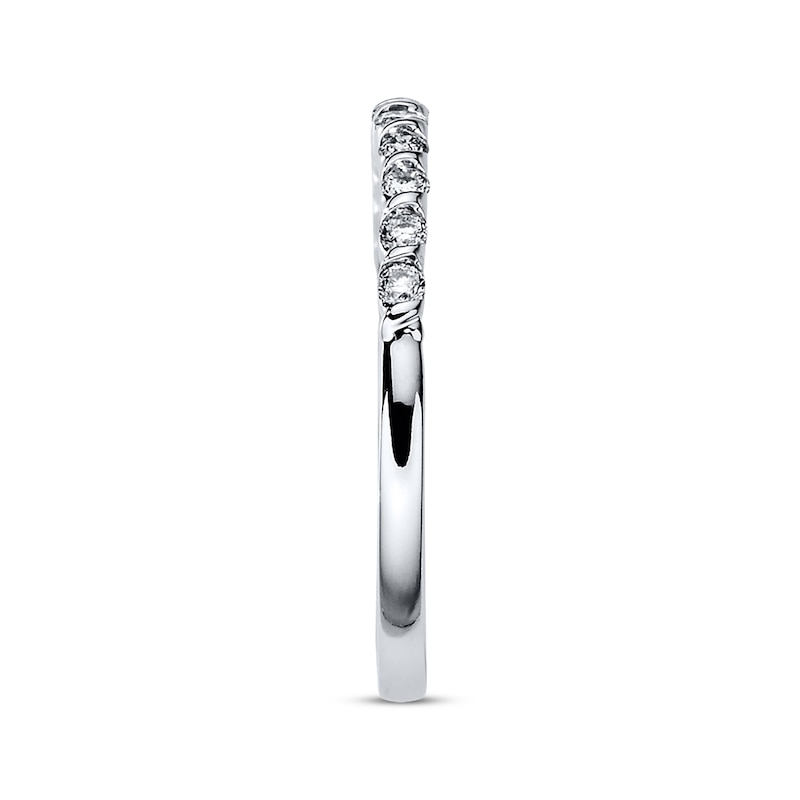 Main Image 2 of Previously Owned Diamond Anniversary Band 1/4 ct tw Round-Cut 10K White Gold - Size 10.5