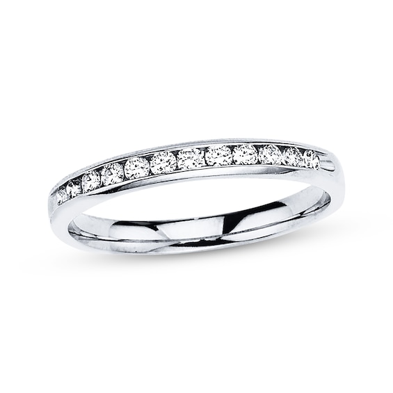 Previously Owned Diamond Band 1/4 ct tw Round-Cut 10K White Gold Size 4.25