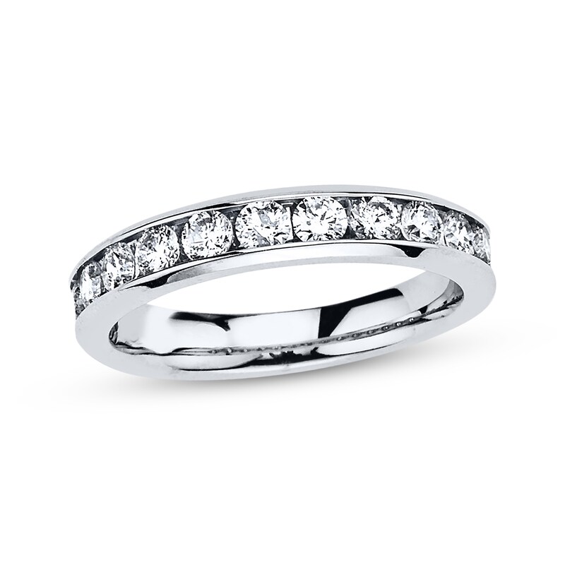 Main Image 1 of Previously Owned Diamond Anniversary Band 1 ct tw Round-Cut 10K White Gold - Size 4.75