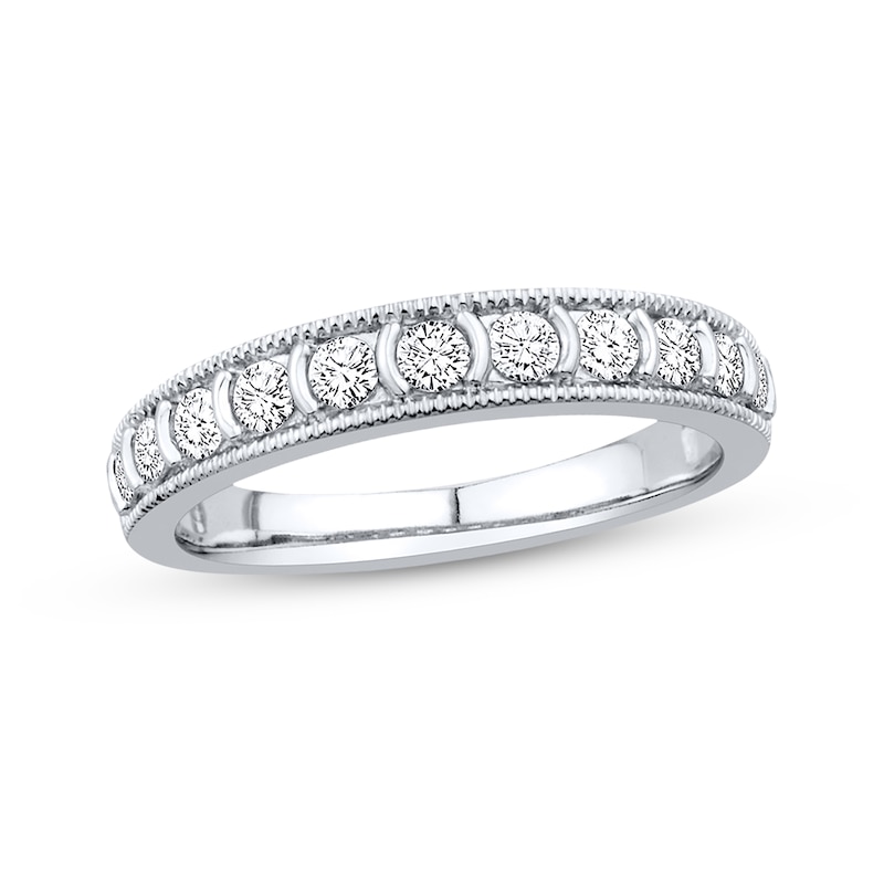 Main Image 1 of Previously Owned Anniversary Band 1/2 ct tw Round-Cut Diamonds 10K White Gold Size 9.75