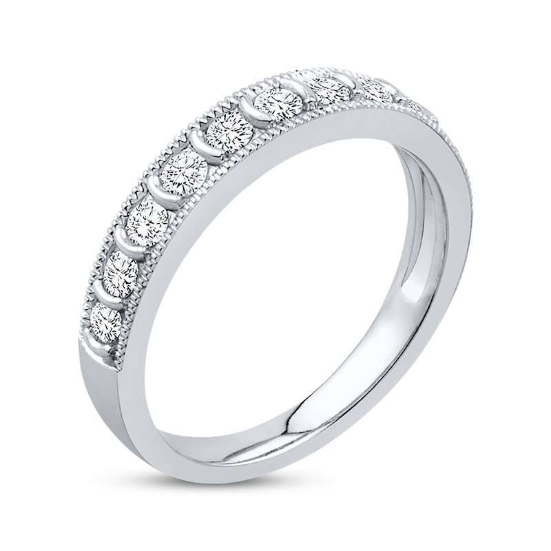 Main Image 2 of Previously Owned Anniversary Band 1/2 ct tw Round-Cut Diamonds 10K White Gold Size 9.75