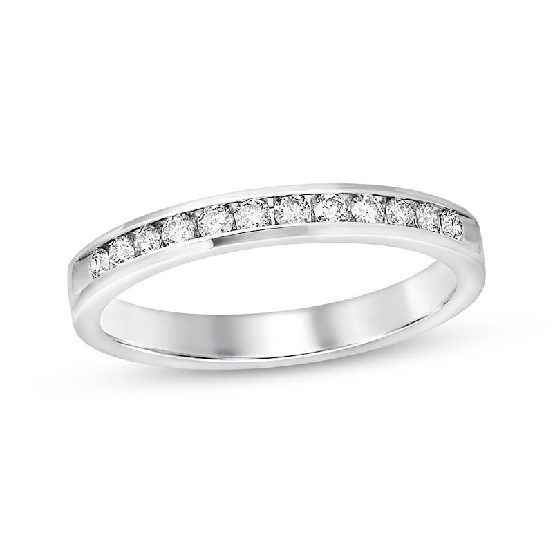Main Image 1 of Previously Owned Diamond Anniversary Band 1/4 ct tw Round-Cut 10K White Gold Size 10