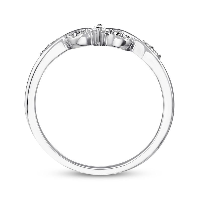 Main Image 2 of Previously Owned Diamond Enhancer Ring 1/8 ct tw Round-cut 14K White Gold - Size 3.25