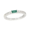 Previously Owned Neil Lane Baguette-Cut Emerald Wedding Band 1/3 ct tw Round-cut Diamonds 14K White Gold