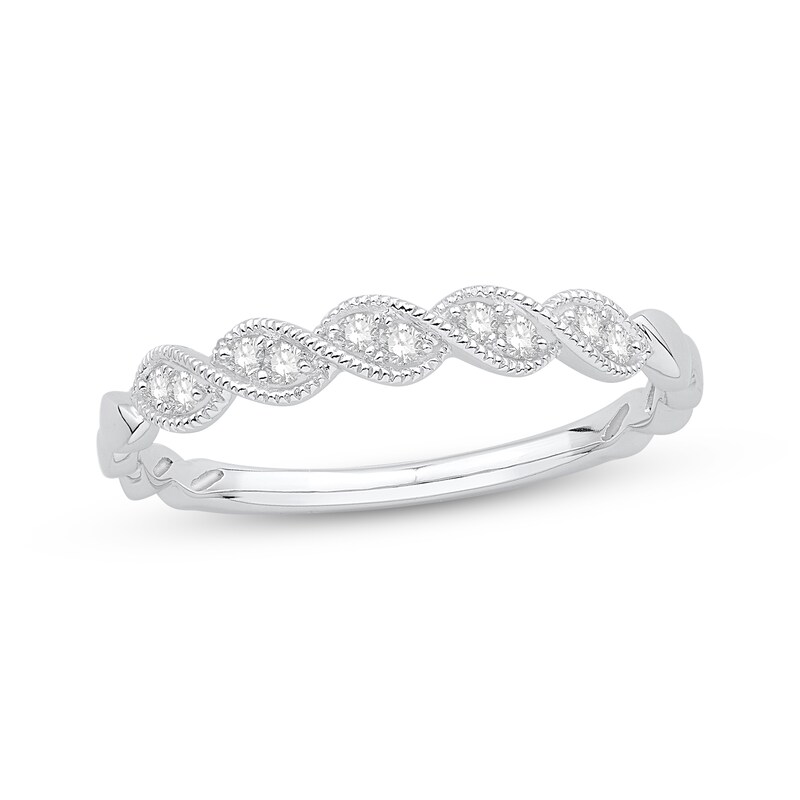 Main Image 1 of Previously Owned Diamond Anniversary Ring 1/10 ct tw Round-cut 10K White Gold Size 4.75