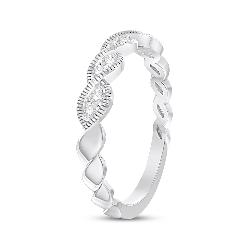 Main Image 2 of Previously Owned Diamond Anniversary Ring 1/10 ct tw Round-cut 10K White Gold Size 4.75