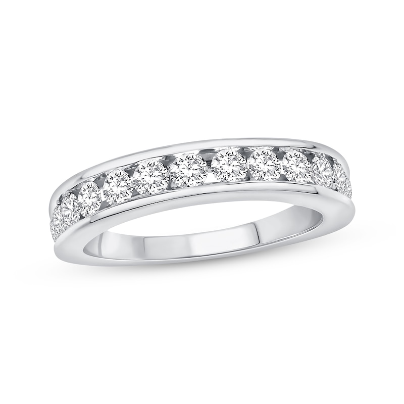 Main Image 1 of Previously Owned Diamond Anniversary Ring 1 ct tw Round-Cut 10K White Gold Size 3.75