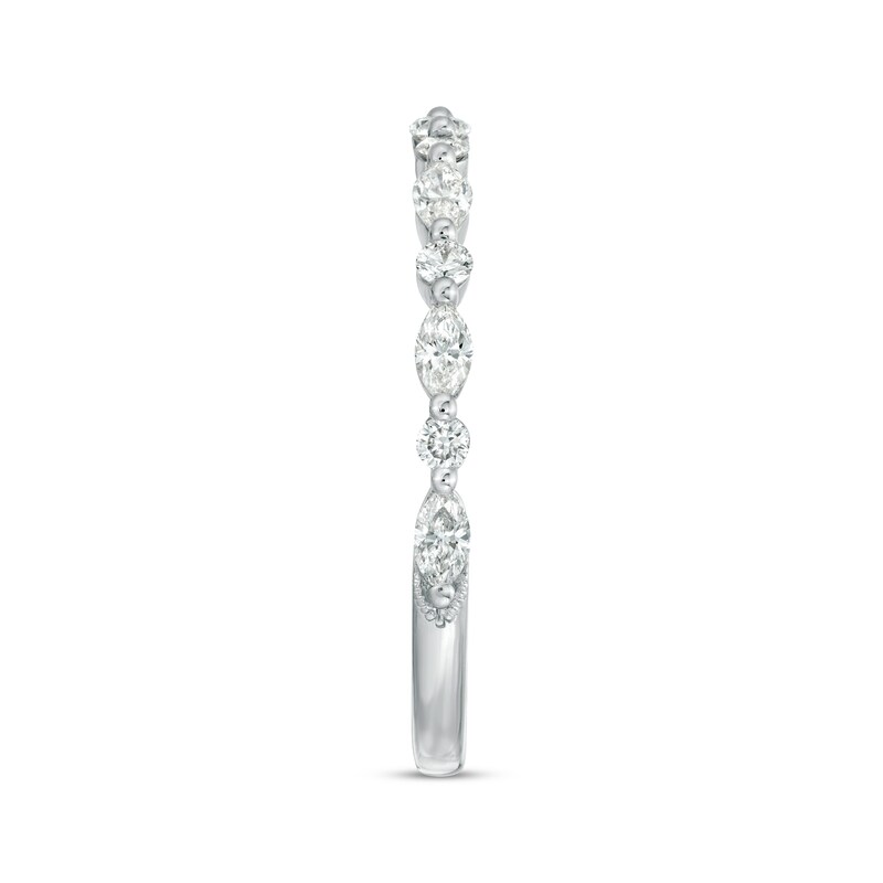 Previously Owned Neil Lane Premiere Diamond Anniversary Ring 1/2 ct tw Round & Marquise 14K White Gold - Size 10.5