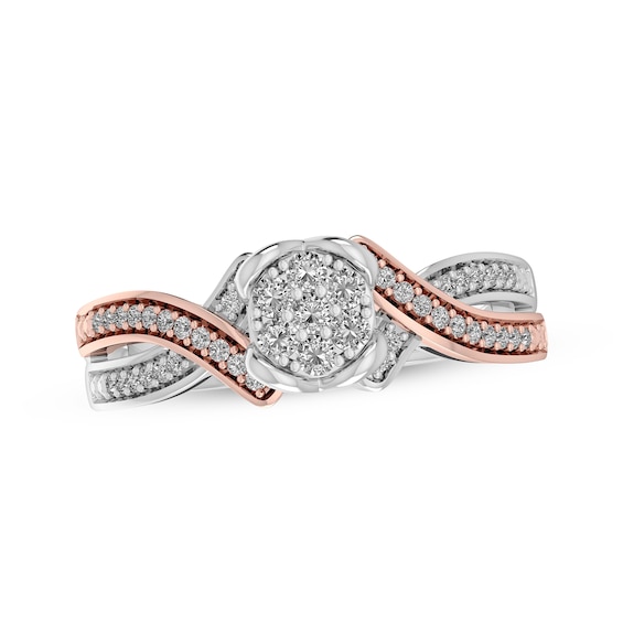 Previously Owned Diamond Ring 1/5 ct tw 10K Rose Gold Sterling Silver Size 9.25