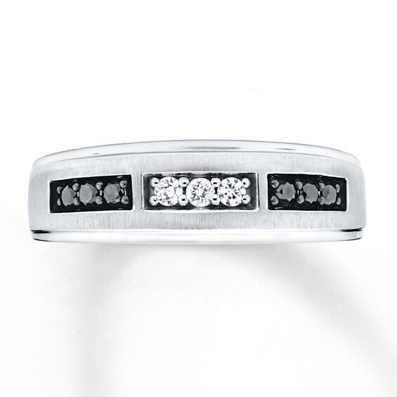 Previously Owned Men's Wedding Band 1/4 ct tw Diamonds 10K White Gold Size 10