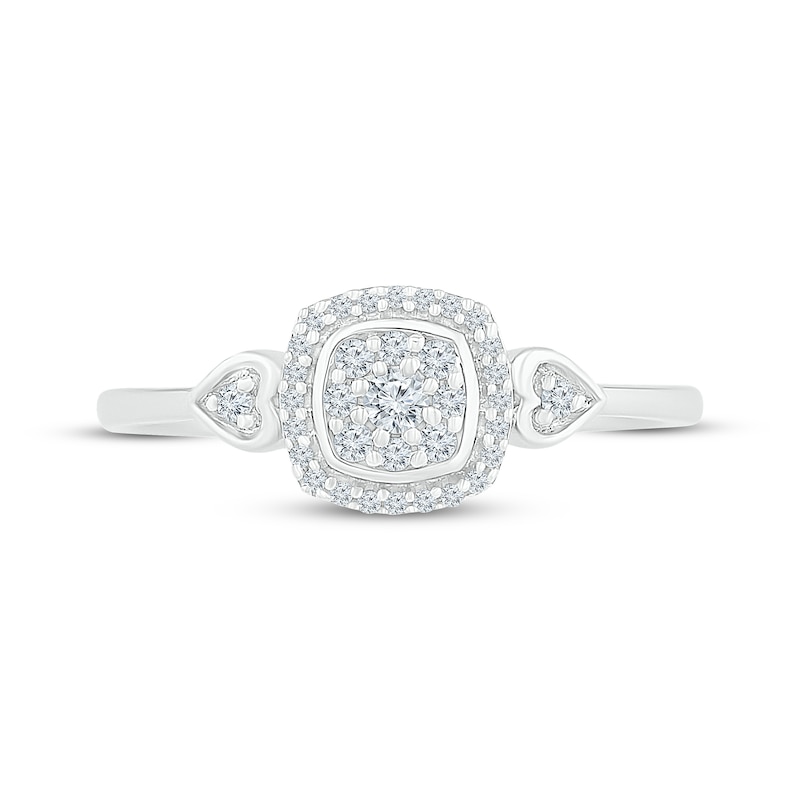 Main Image 2 of Previously Owned Heart Diamond Ring 1/6 ct tw 10K White Gold - Size 9.75
