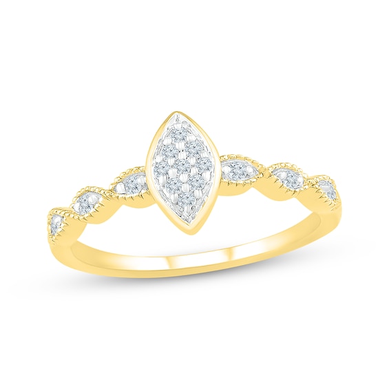 Previously Owned Diamond Ring 1/8 ct tw 10K Yellow Gold Size 4.75