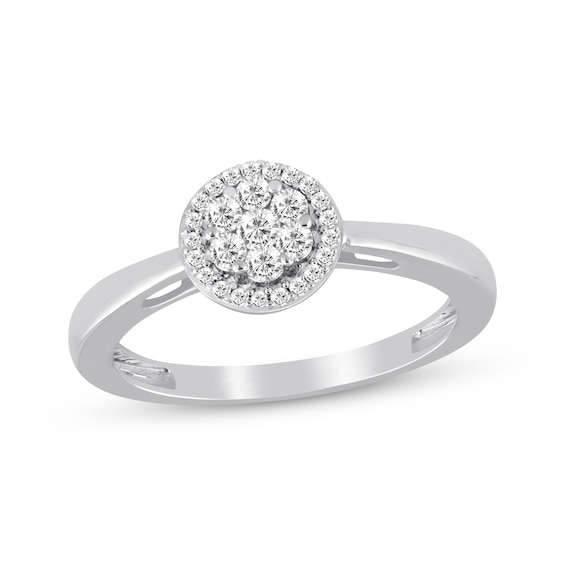 Previously Owned Diamond Ring 1/4 ct tw Round-cut 10K White Gold Size 10