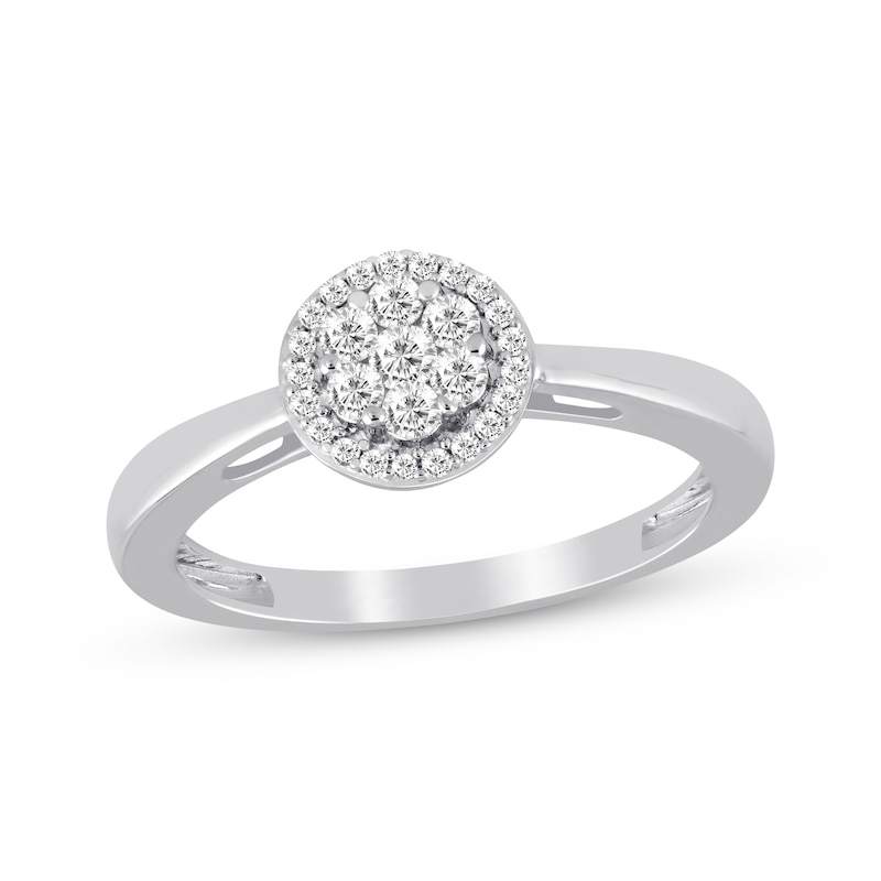 Main Image 1 of Previously Owned Diamond Ring 1/4 ct tw Round-cut 10K White Gold Size 10