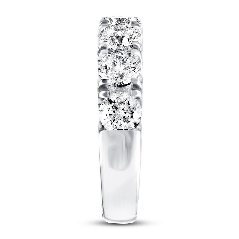 Main Image 3 of Previously Owned Leo Diamond Band 3 ct tw Round-cut 14K White Gold - Size 9.5