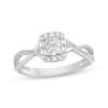 Thumbnail Image 1 of Previously Owned Diamond Promise Ring 1/4 ct tw Round/Baguette 10K White Gold Size 4