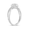 Thumbnail Image 2 of Previously Owned Diamond Promise Ring 1/4 ct tw Round/Baguette 10K White Gold Size 4