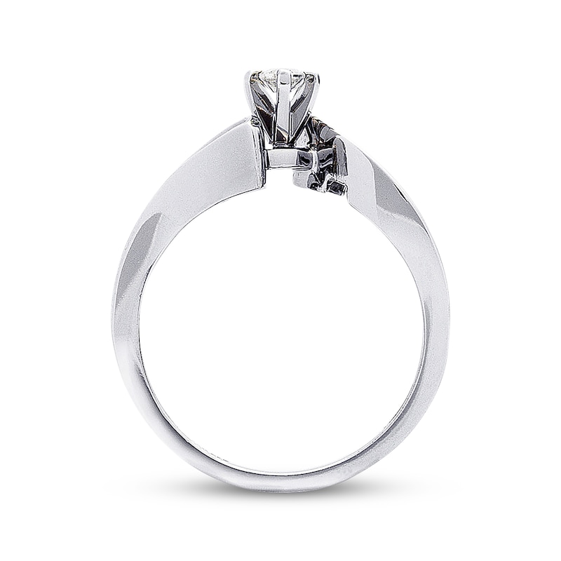 Main Image 3 of Previously Owned Diamond Engagement Ring 3/4 ct tw Marquise & Round-cut 14K White Gold - Size 4.75